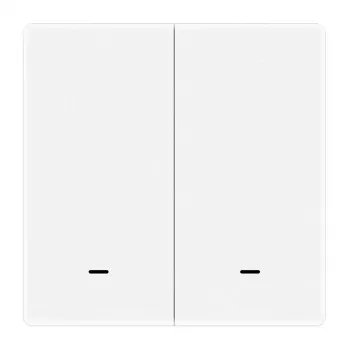 MOES ZT-B-EU2-MS ZigBee 3.0 2-Button Scene Switch, Battery Powered, Works with Tuya Smart Life App, White