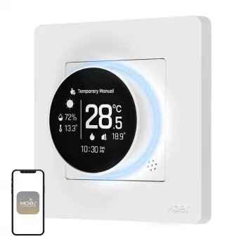 MOES ZHT-SR-GA ZigBee Thermostat for Hydronic Heating, White
