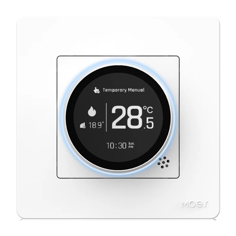 MOES ZHT-SR-GA ZigBee Thermostat for Hydronic Heating, White