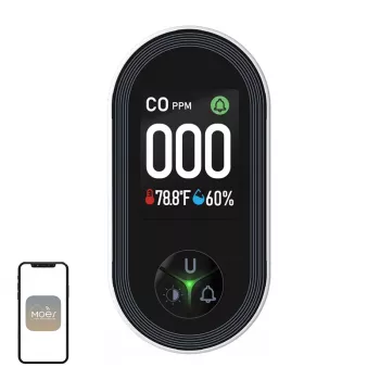 MOES S02-CO Carbon Monoxide Detector, Zigbee 3.0, LCD Display, 85dB Alarm
