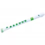 NUVO Recorder+ White-Green Soprano Recorder, German Fingering, Key of C, ABS Plastic, with Case, Cleaning Rod and Fingering Chart