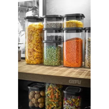 GEFU PANTRY Rectangular Container 2.5 L Black, Transparent 1 pc(s)