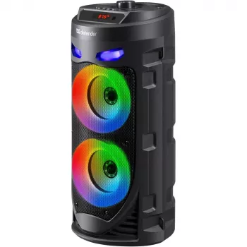 Defender CRASHBOOM 16W Portable Bluetooth Speaker with Karaoke, FM, LED, TWS, Microphone & Remote - Black