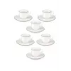 LA PORCELLANA BIANCA Teresa Espresso Cup Set with Saucers, 90 ml, Porcelain, White, 12 Pieces