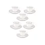 LA PORCELLANA BIANCA Teresa Espresso Cup Set with Saucers, 90 ml, Porcelain, White, 12 Pieces