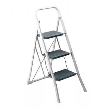 RAYEN 3-Step Folding Ladder, Steel Frame, Anti-Slip Steps, 150 kg Load, EN 131