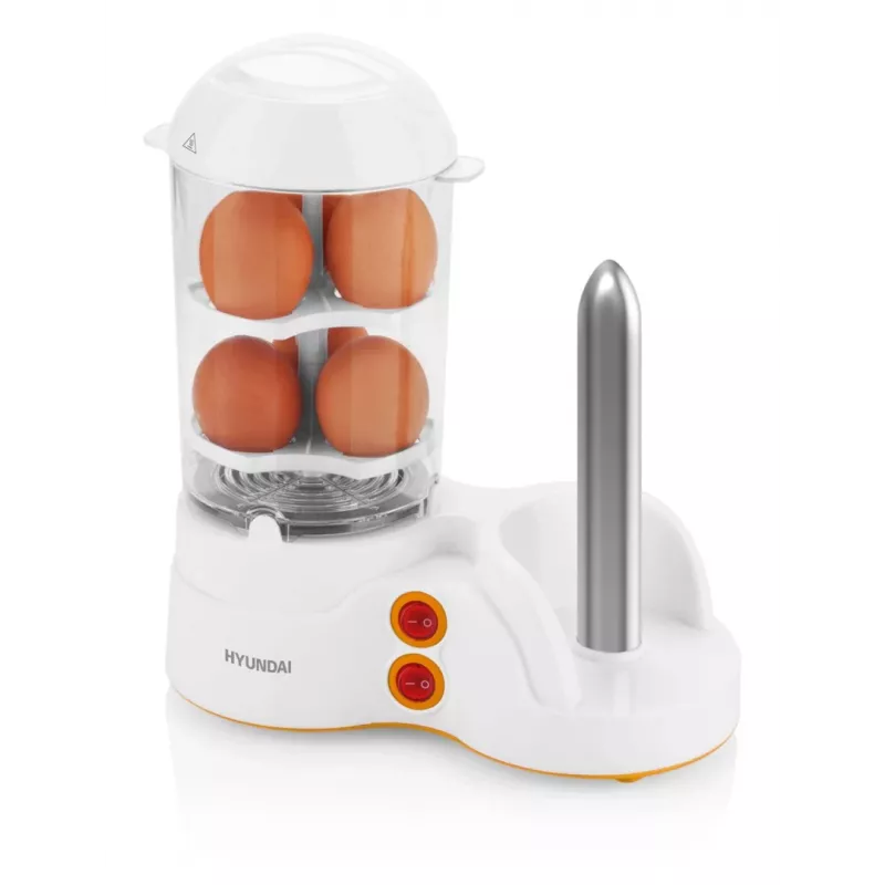 Hyundai HY-HDM110 Hot Dog Maker, 350 W, 6 Sausages, 12 Buns, White/Silver