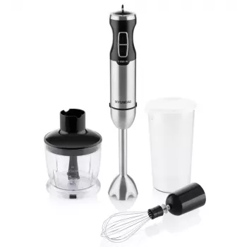 Hyundai HY-HB1000 1000W Stainless Steel Hand Blender with Chopper, Whisk and Masher