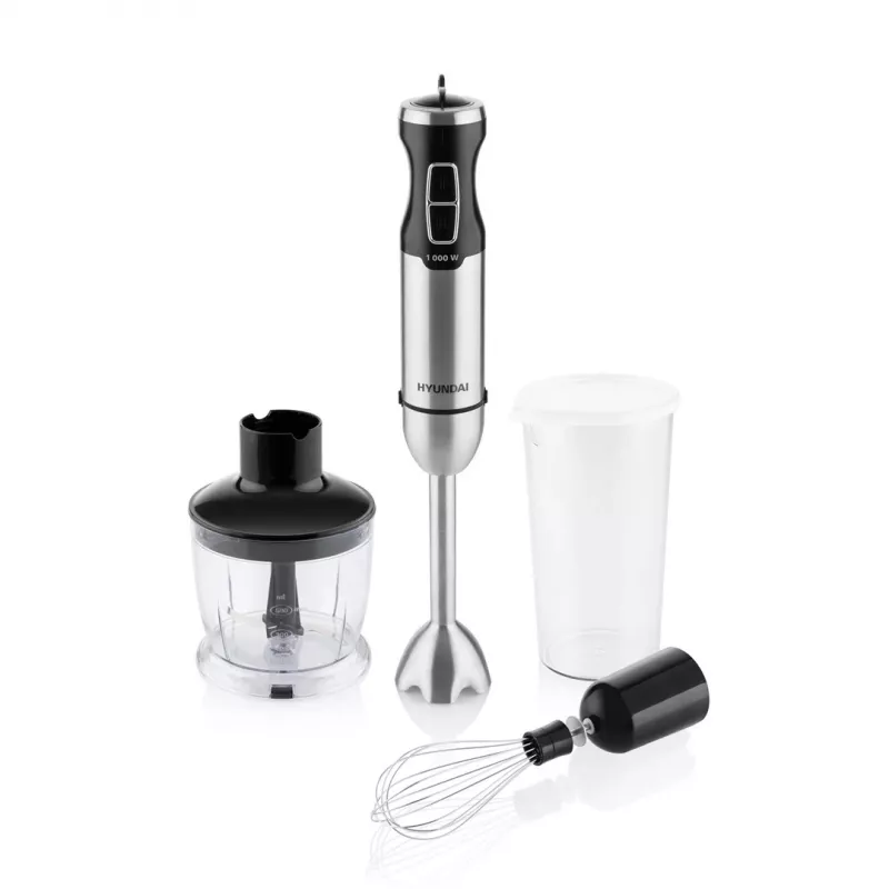 Hyundai HY-HB1000 1000W Stainless Steel Hand Blender with Chopper, Whisk and Masher