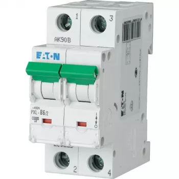 Eaton PXL-C6/2 Miniature Circuit Breaker (MCB), 2-Pole, 6 A, C-Curve, 6 kA, 230/400 V AC 236278