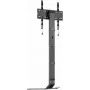 MANHATTAN Ultra Slim TV Stand Base for 32 inch-70 inch Screens up to 40 kg, Tilt -10° to 3°, Height Adjustable, Fits Behind TV-Lowboard, Black/White (462044)