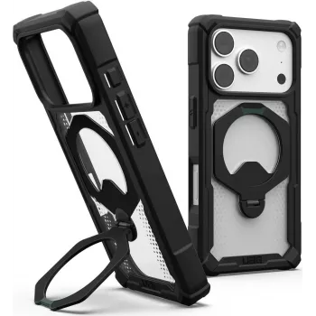 UAG Urban Armor Gear Plasma XTE 360 MagSafe Kickstand Case for Apple iPhone 18 Pro/17 Pro - Black/Transparent 11457311404G