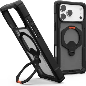 UAG Urban Armor Gear Plasma XTE 360 MagSafe Kickstand Case for Apple iPhone 18 Pro Max/17 Pro Max - Black/Orange/Grey Transparent 114572114097