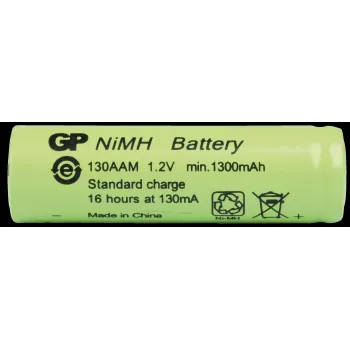 GP Batteries NH GP 130AAM NiMH AA Rechargeable Battery 1300 mAh 1-Pack