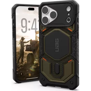UAG Urban Armor Gear Monarch Pro MagSafe Case for Apple iPhone 15 Pro Max - Kevlar Element Green 11456811397B