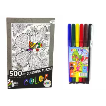LEAN TOYS Puzzles to Colour 500 Elements Butterfly