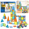 LEAN TOYS Magnetic Educational Blocks Windows With 3D Vehicle Stickers 138 pcs.
