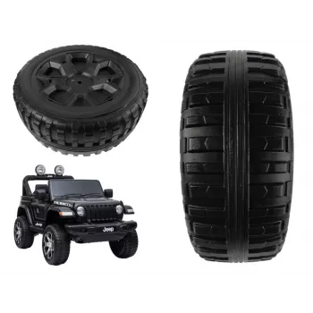LEAN CARS Replacement Wheel for Jeep Wrangler JWR-555 Electric Ride-On Car, 290 mm, Black