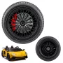 LEAN CARS Replacement Wheel for Lamborghini A8803 XXL Battery-Powered Ride-On Car - Rubber Inflatable Tire, Black
