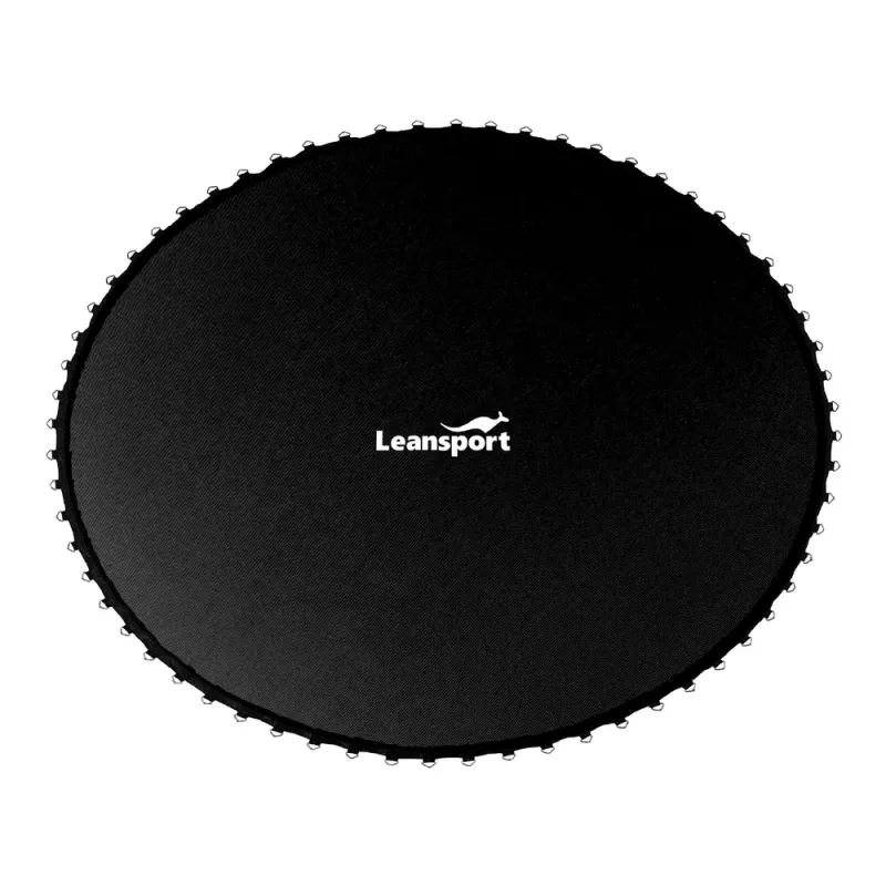 14ft LEAN SPORT PRO Trampoline Mat - 96 V-Rings, UV-Resistant PP Mesh, Black