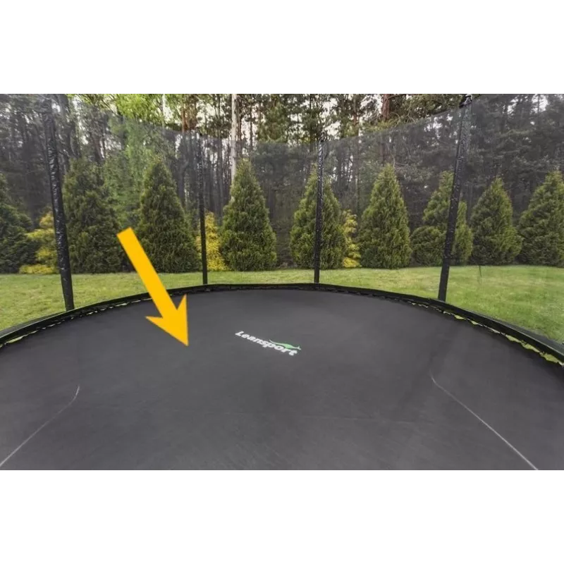 14ft LEAN SPORT PRO Trampoline Mat - 96 V-Rings, UV-Resistant PP Mesh, Black