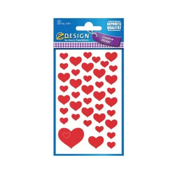 AVERY Zweckform Heart Stickers Red 10 mm, 280 Labels, 10 Sheets