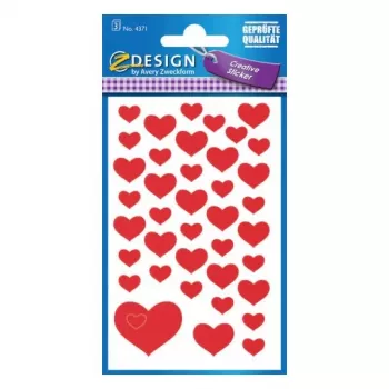 AVERY Zweckform Heart Stickers Red 10 mm, 280 Labels, 10 Sheets