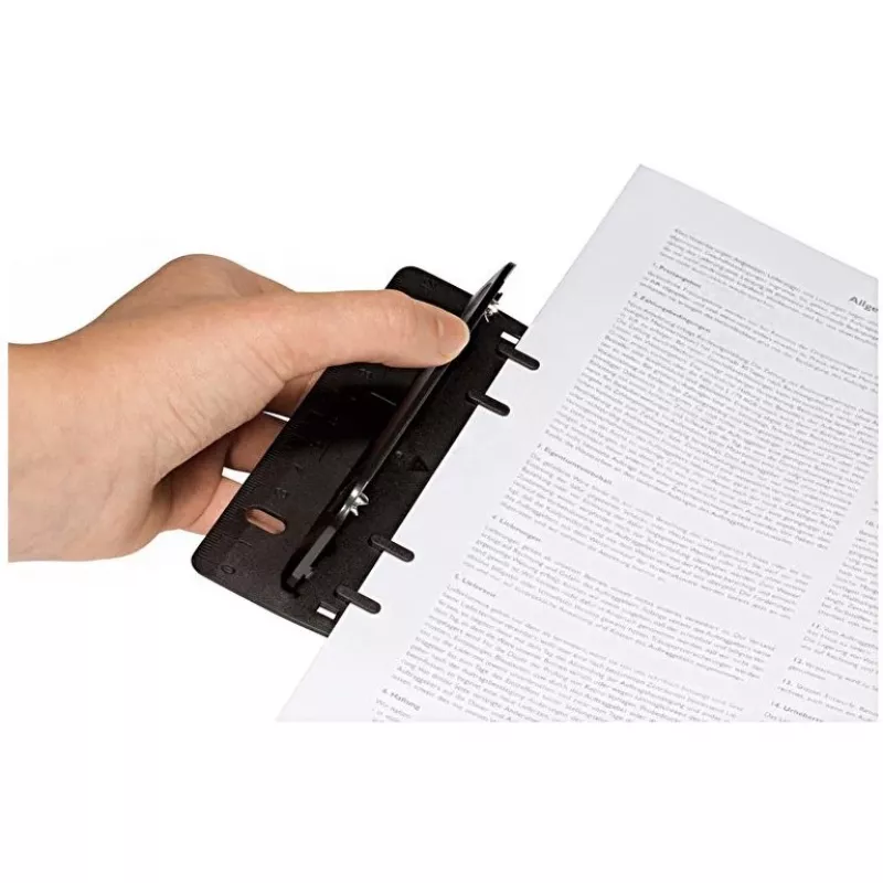 WEDO Pocket Hole Punch Black 2-Hole 8 Sheets