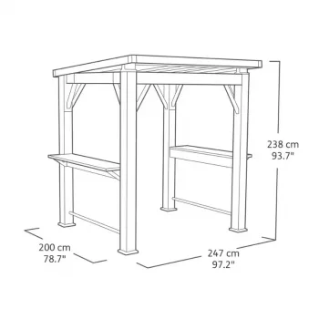KETER Gazebo Grill 29213898 Hardtop Aluminum Gazebo