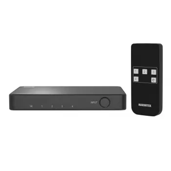 MARMITEK Connect 740 4-Port HDMI 2.0 Switch with Remote, 4K@60Hz, HDR, HDCP 2.2, Metal Housing