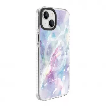 Evelatus Apple iPhone 15 Plus PC+TPU Case with MagSafe - Custom Marble Purple