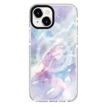 Evelatus Apple iPhone 15 Plus PC+TPU Case with MagSafe - Custom Marble Purple