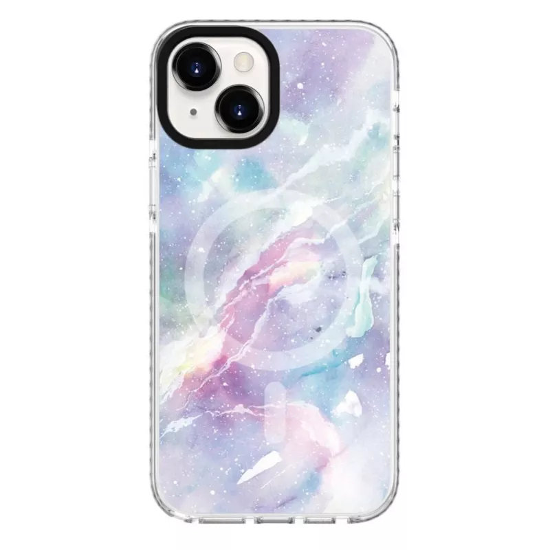 Evelatus Apple iPhone 15 Plus PC+TPU Case with MagSafe - Custom Marble Purple
