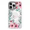 Evelatus Apple iPhone 15 Pro Max PC+TPU Case with MagSafe - Transparent Flower Print