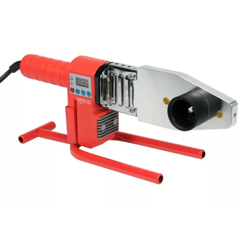 Yato YT-82251 Plastic Welding Equipment 800 W with LCD Digital Temperature Control, 100-550°C, 120-250 L/min Airflow, Includes Nozzles and Welding Rods