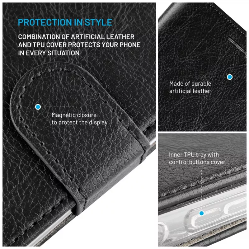 FIXED Opus Book Case for Xiaomi Redmi 15 4G/5G - Synthetic Leather, Black