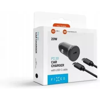 FIXED USB-C Car Charger 20W with USB-C to USB-C Cable - Black FIXCC20N-CC-BK