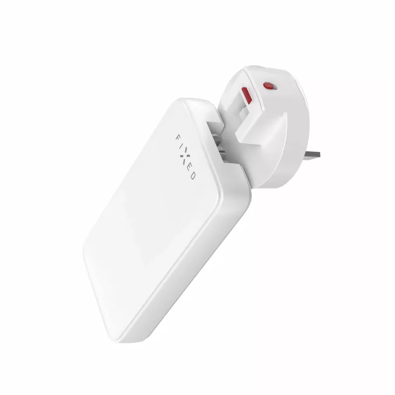 Fixed Slim Traveller 2xUSB-C Travel Charger with World Adapters, GaN, 45W - White