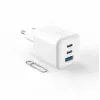 Fixed Mini 2x USB-C and USB GaN Charger 65W White