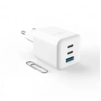 Fixed Mini 2x USB-C and USB GaN Charger 65W White