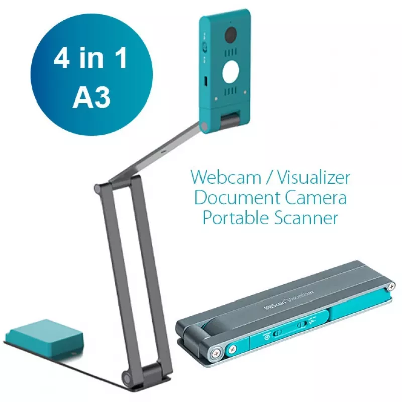IRIScan Visualizer 7 Dyslexic - A3 Overhead Scanner, 13MP, USB, Arctic Blue/Silver