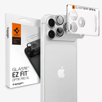 Spigen Optik Pro GLAS.tR EZ FIT Camera Lens Protector for iPhone 18 Pro - Silver