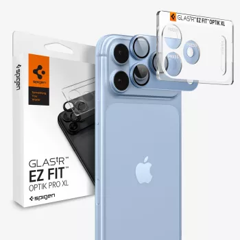 Spigen Optik Pro XL GLAS.TR EZ FIT Camera Lens Protector for iPhone 18 Pro Max - Light Blue