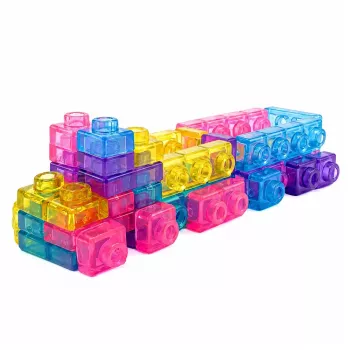 LEAN TOYS Rubber Blocks Flexible Construction Transparent Colorful 20 pcs