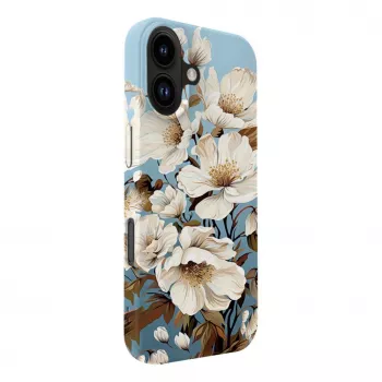Evelatus Apple iPhone 16 Slim Shell with MagSafe - Custom Print Flower Blue