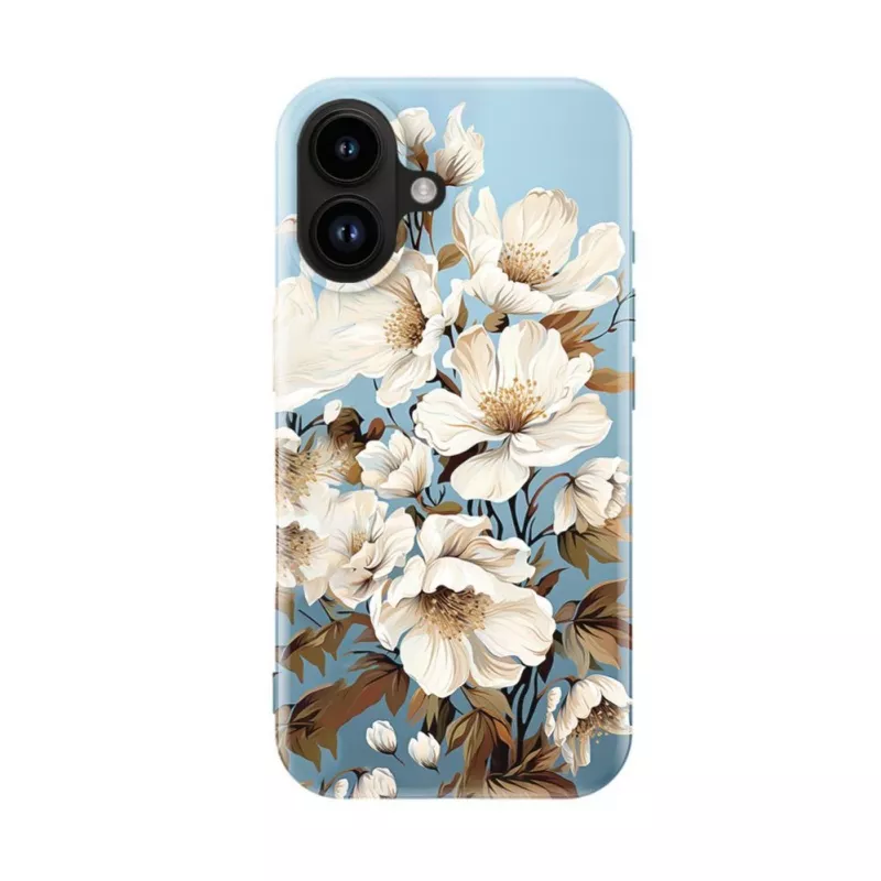Evelatus Apple iPhone 16 Slim Shell with MagSafe - Custom Print Flower Blue
