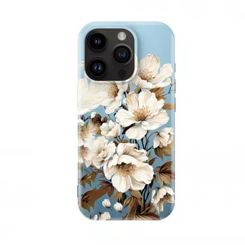 Evelatus iPhone 16 Pro Max Slim Shell Case with MagSafe - Flower Blue