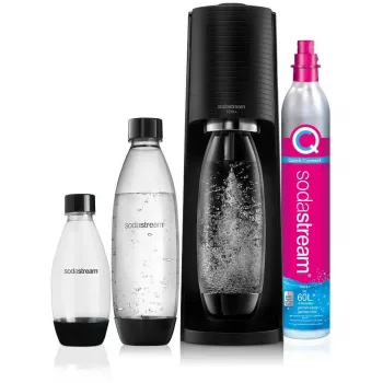 SodaStream Terra Megapack Black Sparkling Water Maker with 3 Bottles and Quick Connect CO2 Cylinder