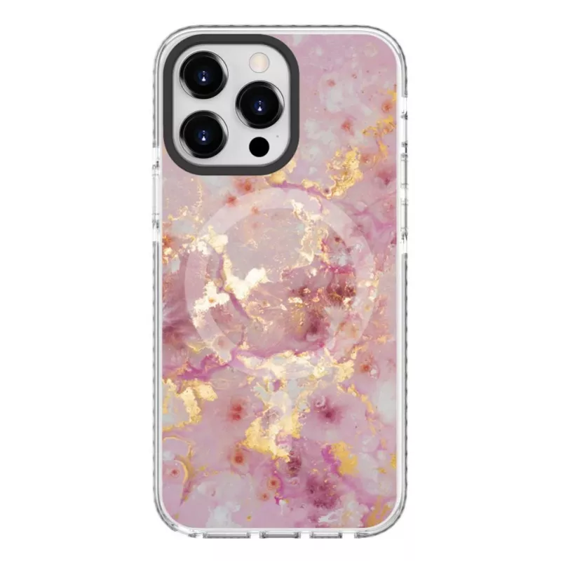 Evelatus Apple iPhone 15 Pro PC+TPU Case with MagSafe - Marble Pink