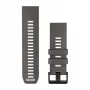 Garmin QuickFit 26 Watch Bands, Pebble Grey/Silver Grey Silicone [010-14510-00]